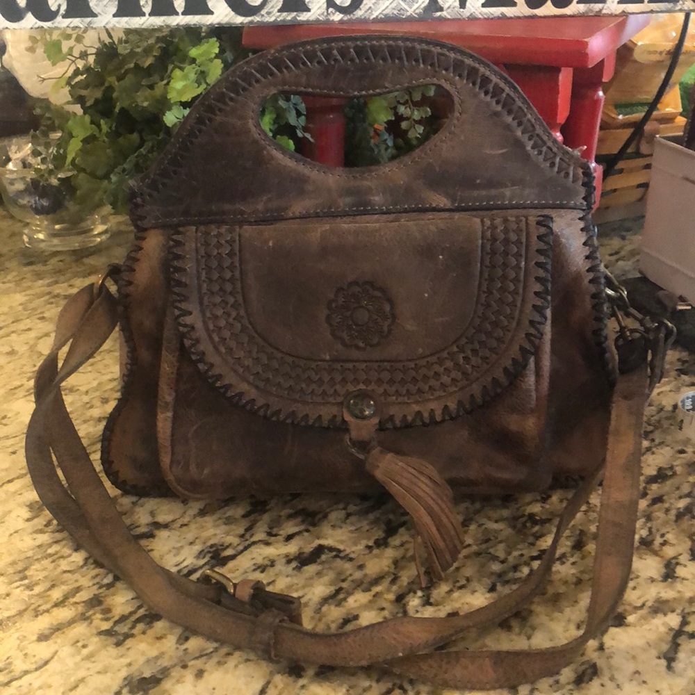Patricia Nash Sevres Distressed Leather Satchel